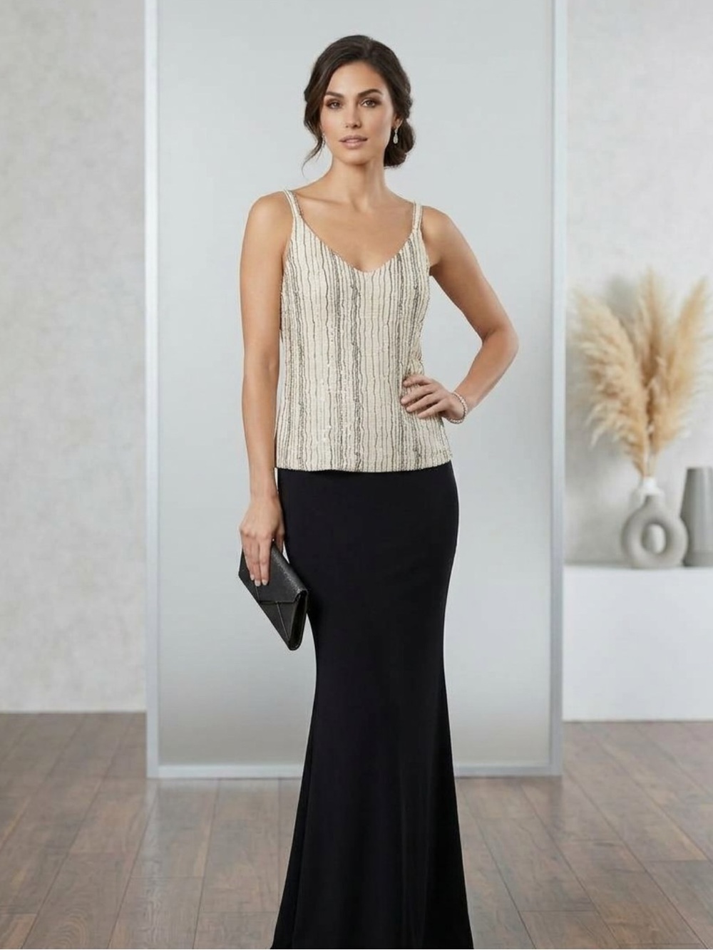 Women's Black Maxi Skirt with Sleek Fit